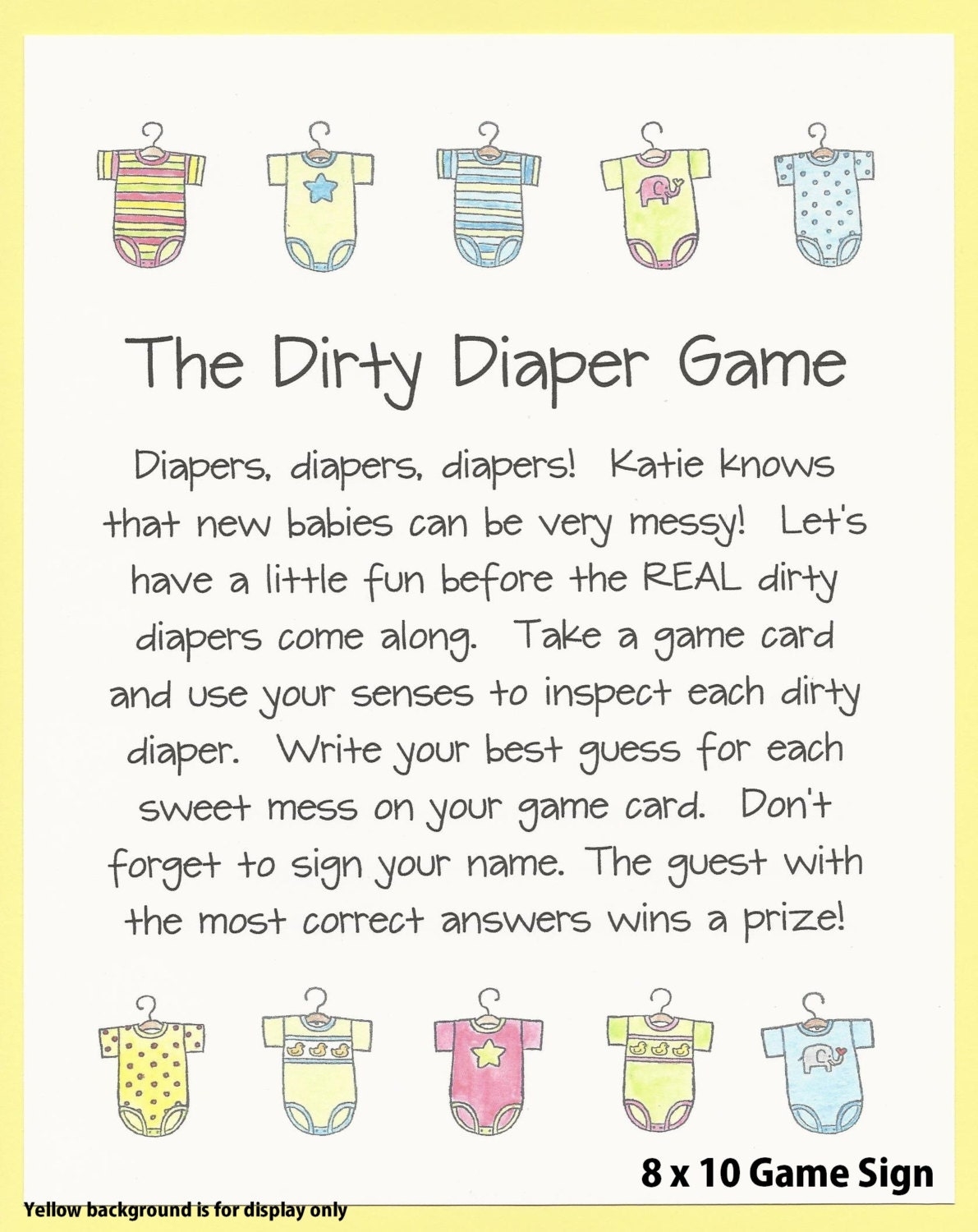free printable directions dirty diaper game