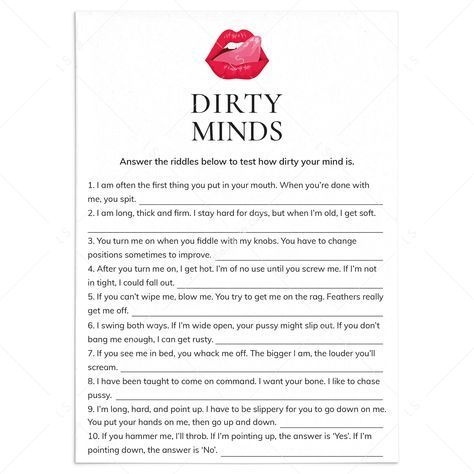 Dirty Mind Game Questions And Answers Printable In 2025 Mind Game