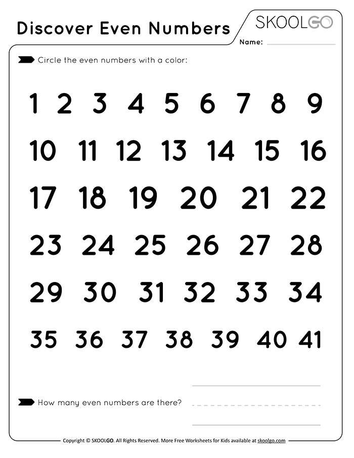 Discover Even Numbers SKOOLGO