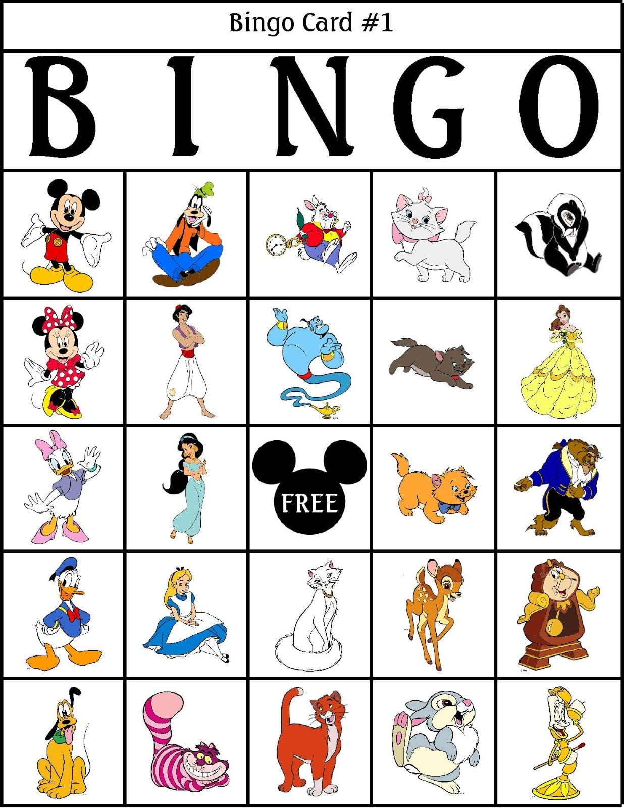 Disney Bingo Printable Free Printable