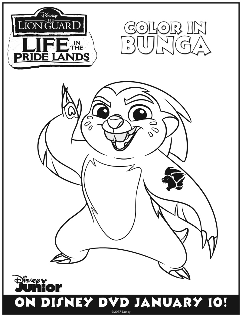 bunga lion guard coloring pages