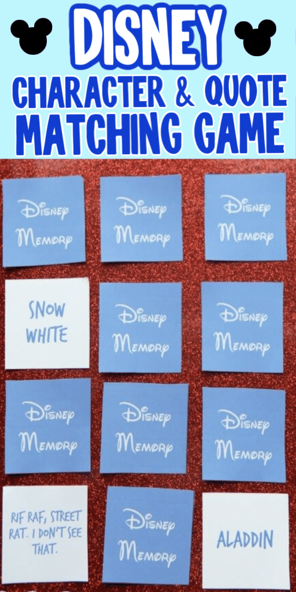 Disney Matching Game Printable
