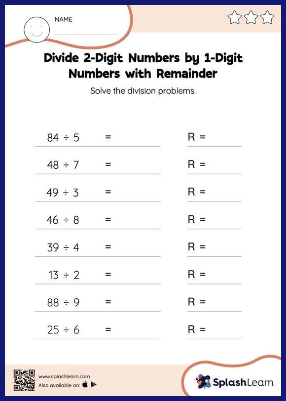 Divide 2 Digit By 1 Digit Numbers Worksheets Free Printable 