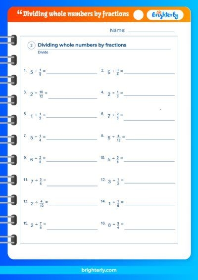 Dividing Unit Fractions By Whole Numbers Activity For 3rd 5th Grade 