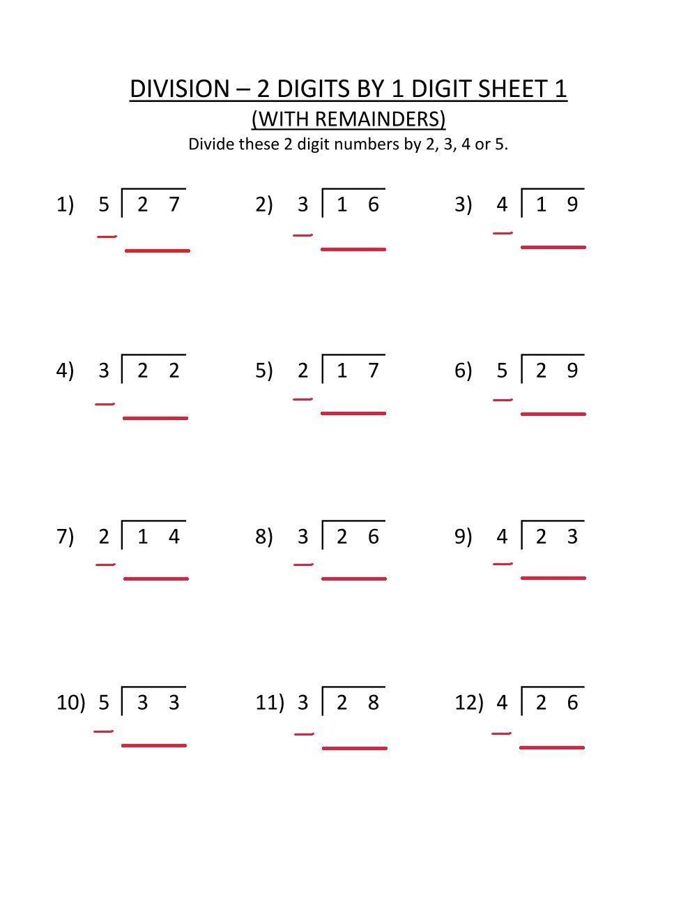 Division 2 Digit By 1 Worksheet Live Worksheets Worksheets Library