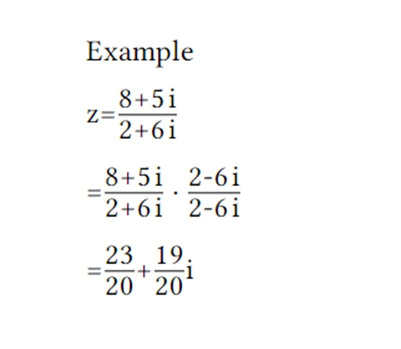 Division Of Complex Numbers