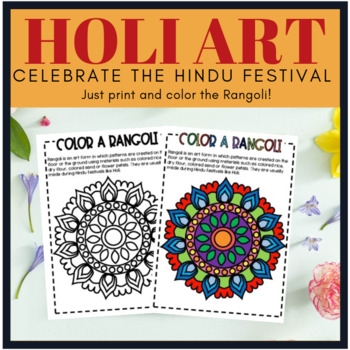 Diwali Holi Art Activity Printable Cultural Activity TpT