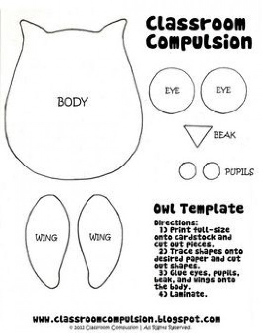 free printable owl craft template