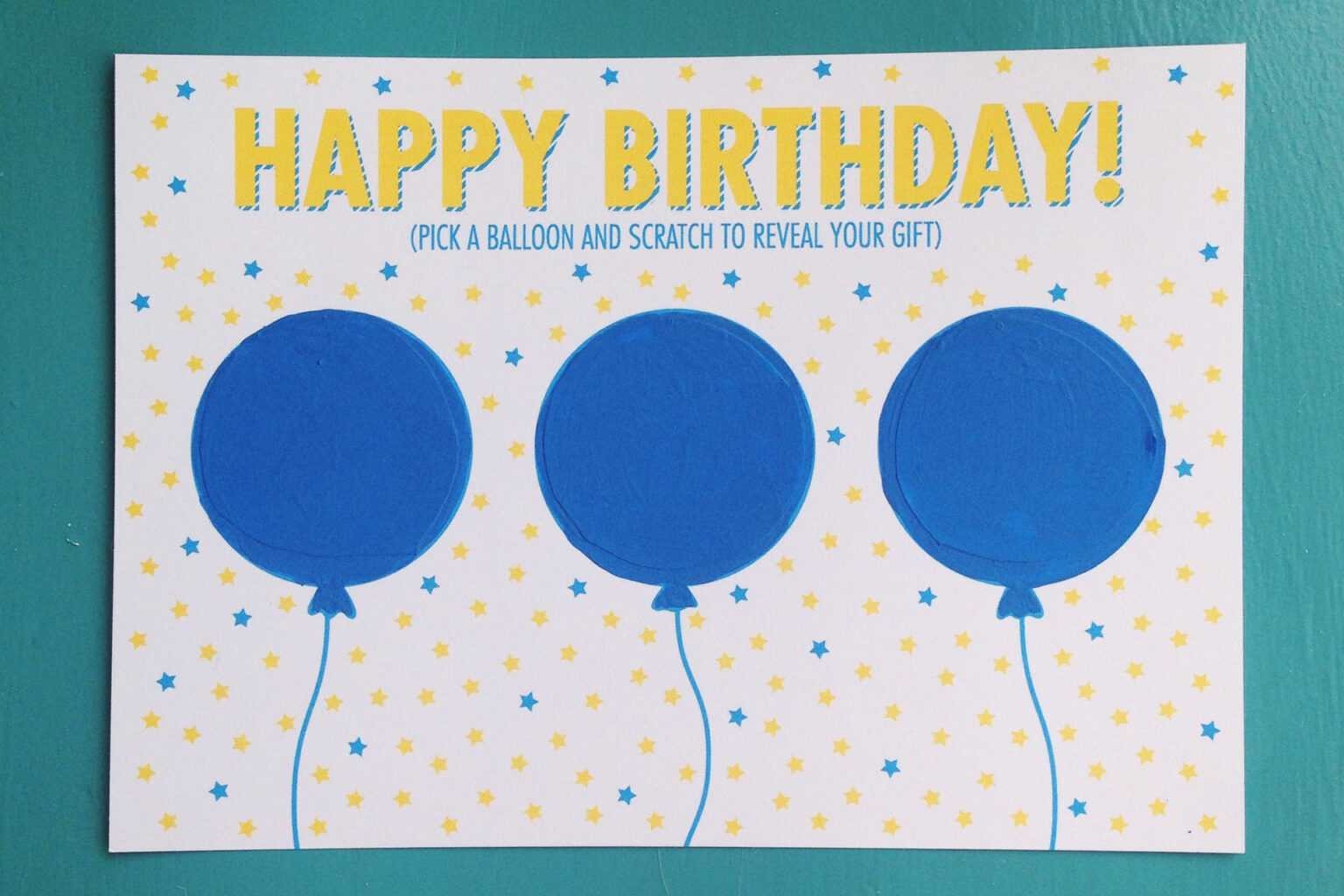 Diy Birthday Scratch Off Card Free Printable Alexandra For Scratch 