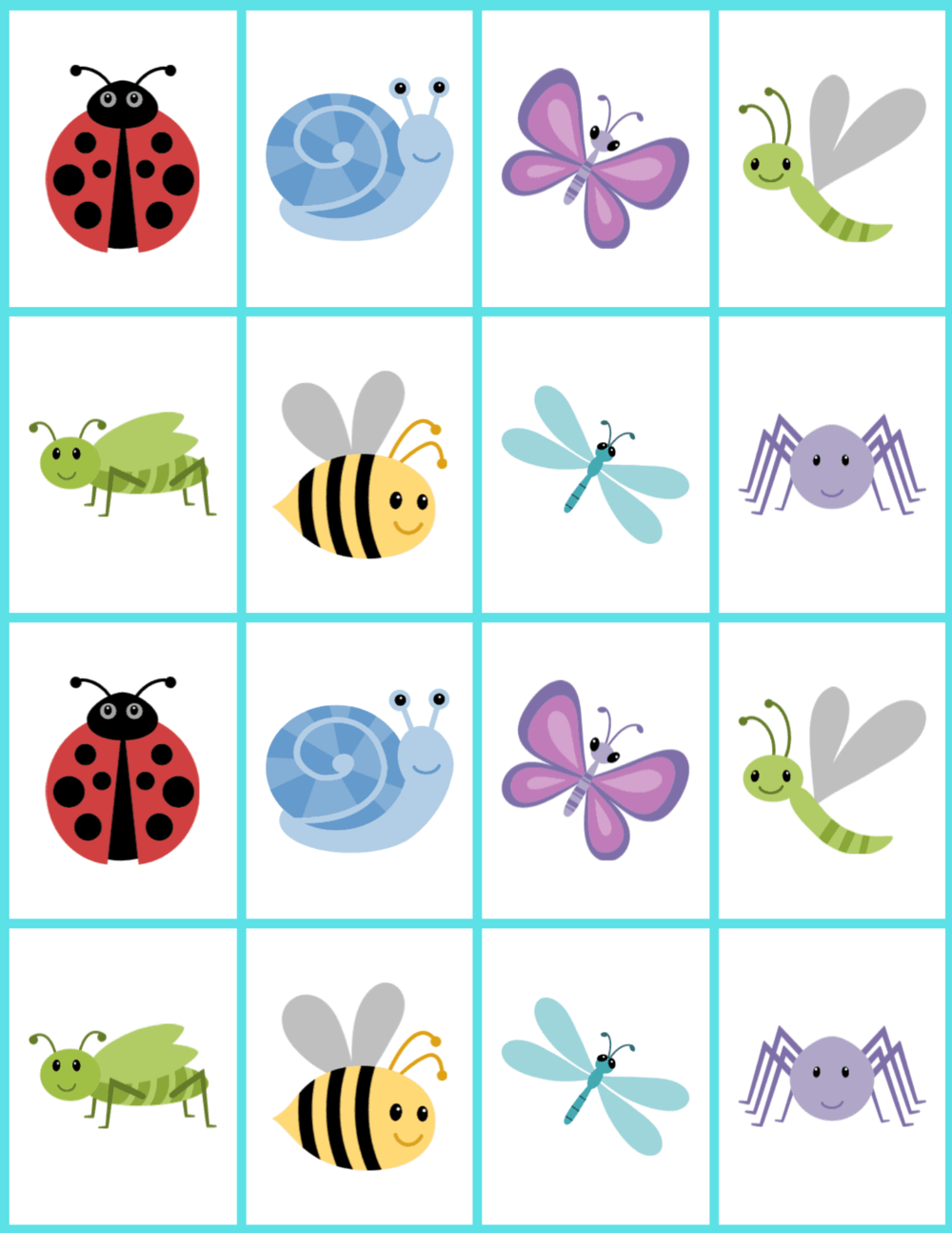 free printable card memory games for pre-k