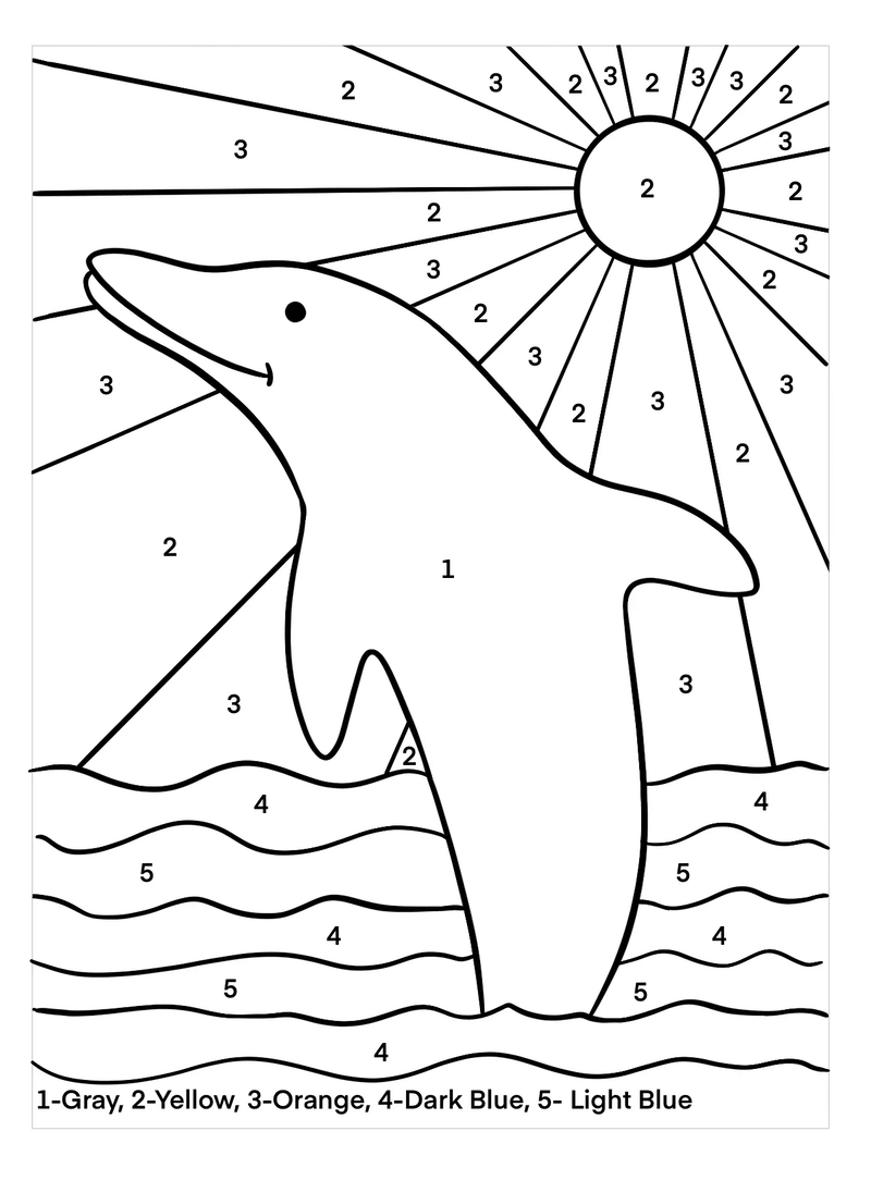 Dolphin Color By Number Printable Vrogue co