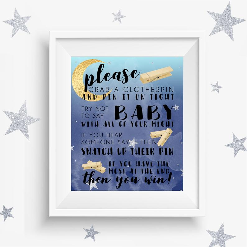 Don 39 t Say Baby Clothespin Game Printable Baby Shower Etsy Clothes 