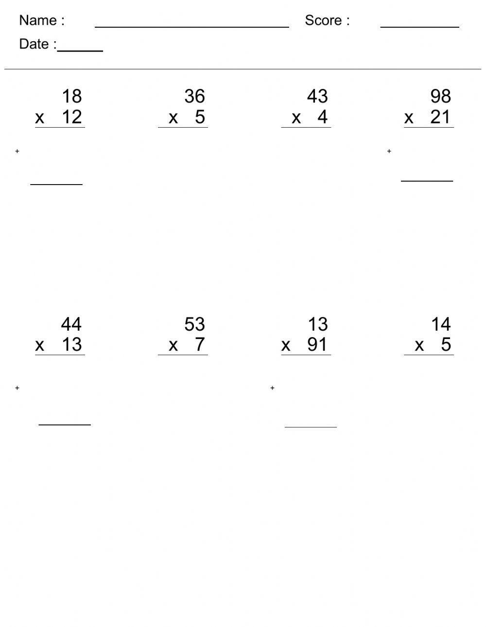 Double Digit Multiplication Worksheets Math Monks Worksheets Library