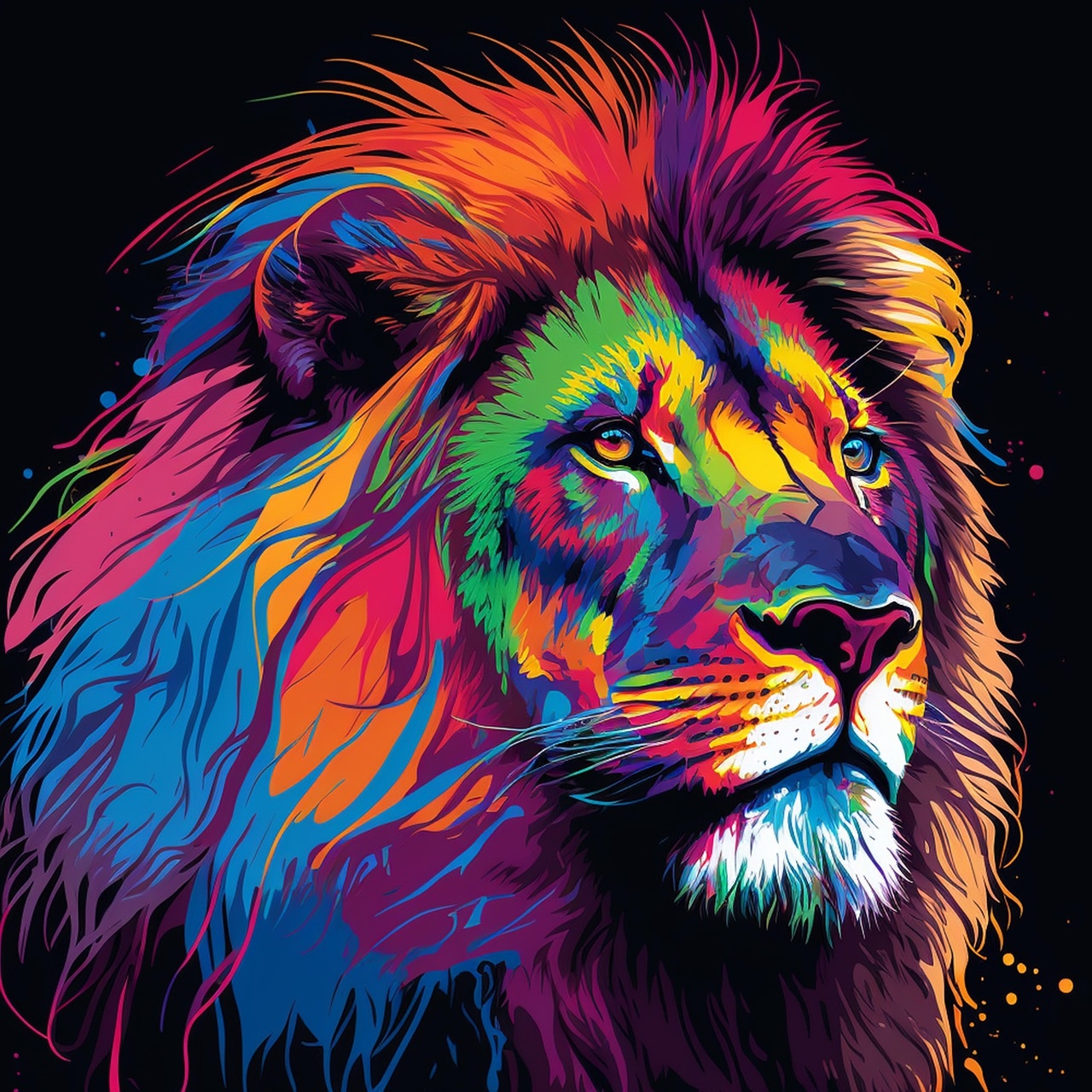 Download Digital Lion Art Abstract Lion Royalty Free Stock 