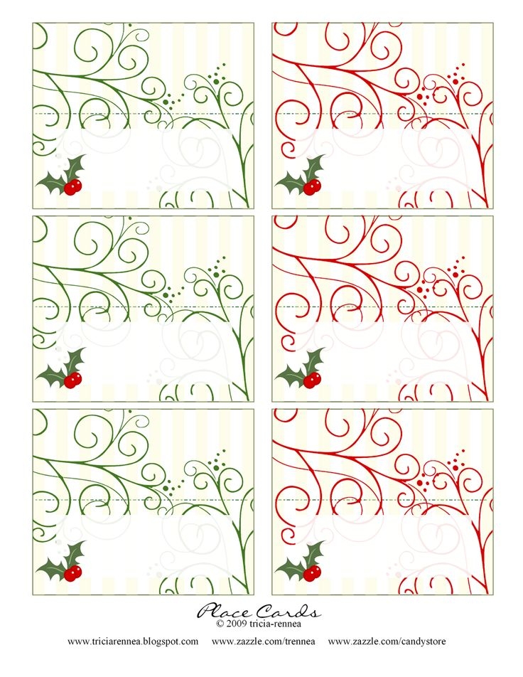 Downloadable Free Printable Christmas Place Cards Template Easemaio