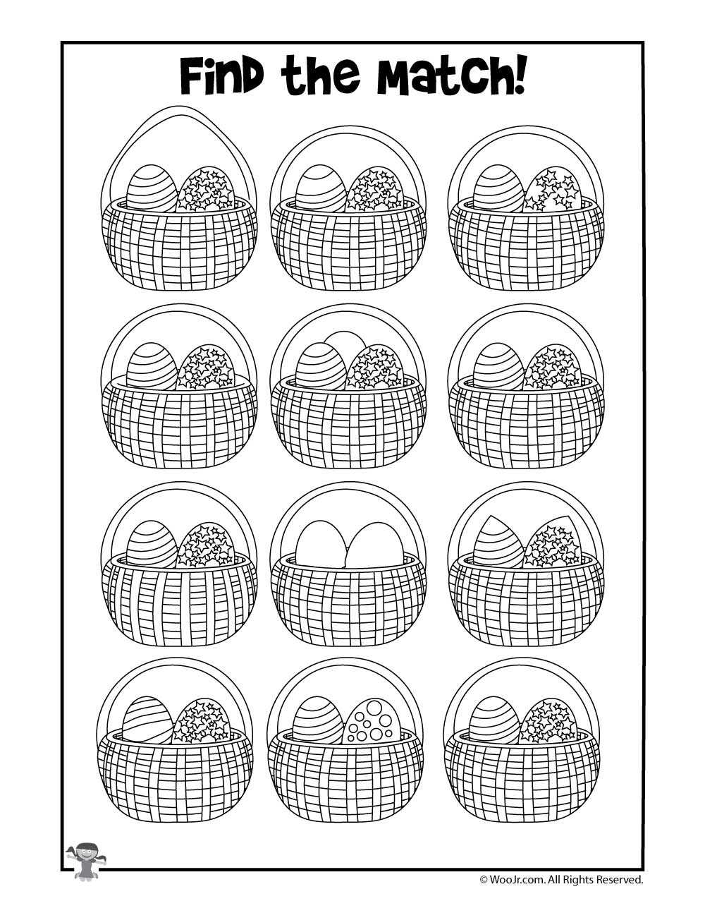 Easter Find The Difference Match Printable Activity Pages Woo Jr 