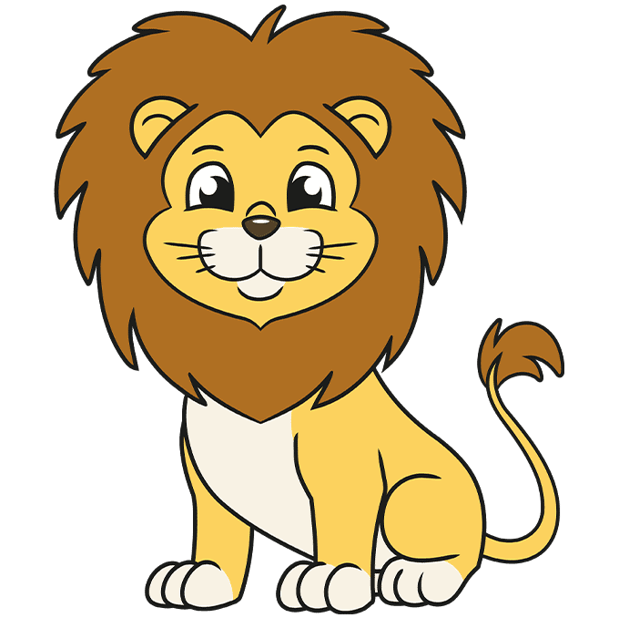 Easy Cartoon Lion Drawing Tutorial