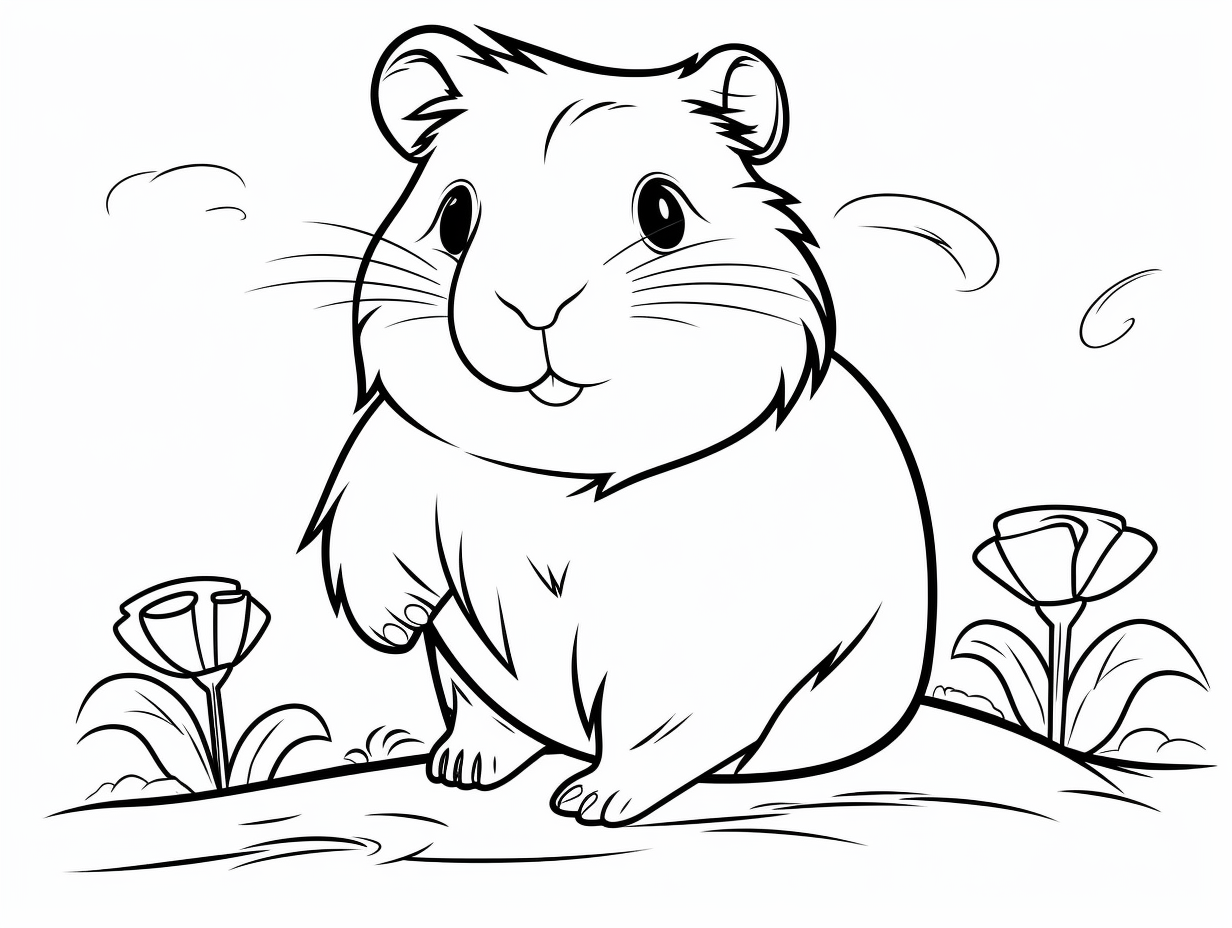 Easy Guinea Pig Coloring Activity Coloring Page