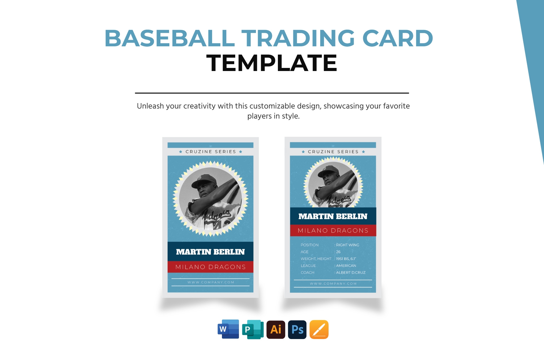Editable Baseball Card Templates In Publisher To Download