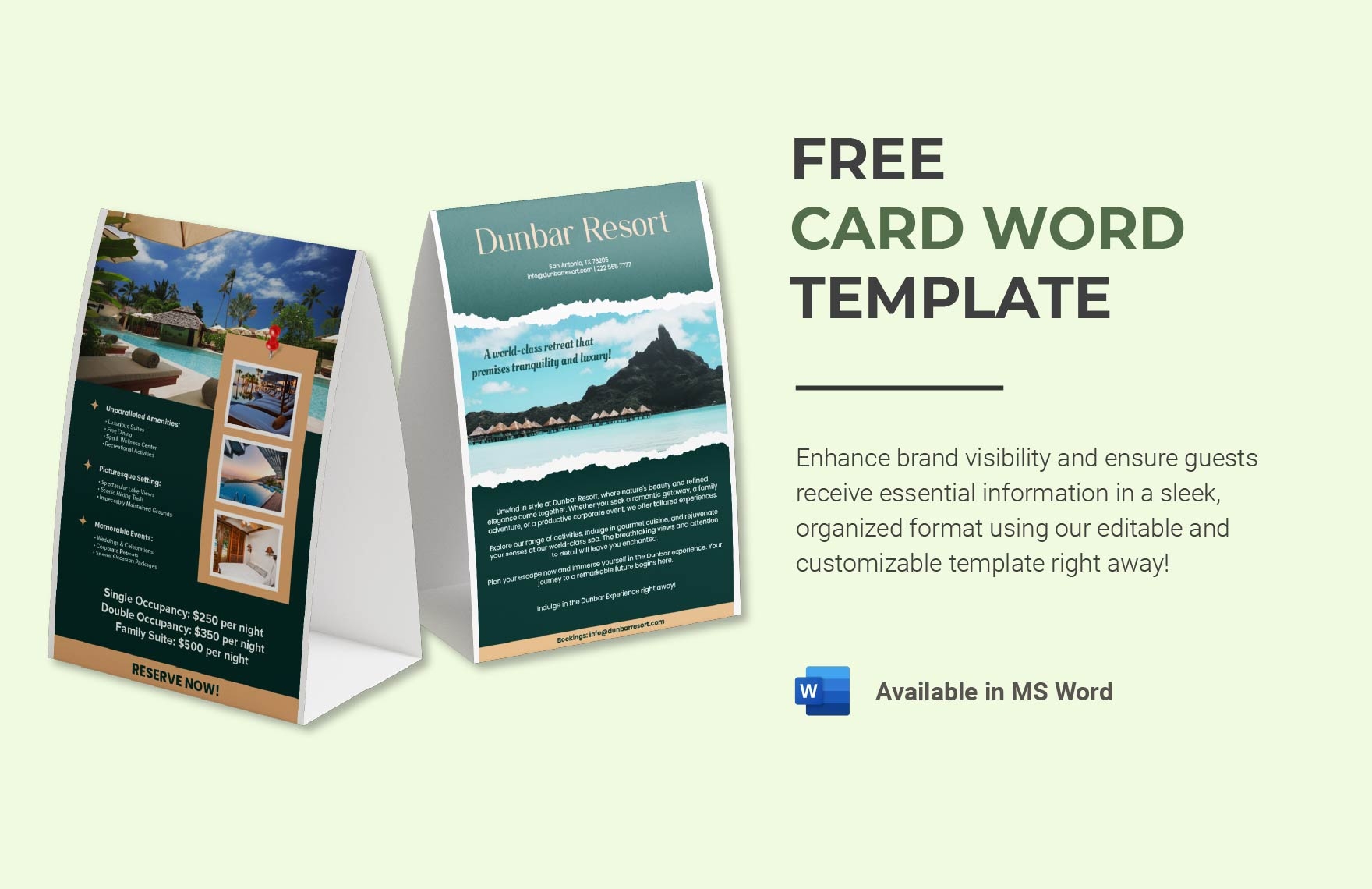 Editable Tent Card Templates In Word To Download