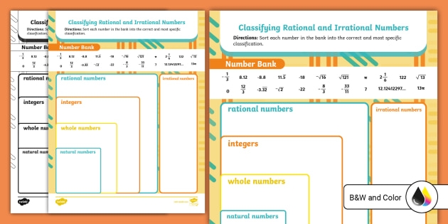 Eighth Grade Classifying Rational And Irrational Numbers Practice 