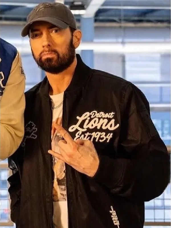 Eminem Detroit Lions Paint Black Jacket