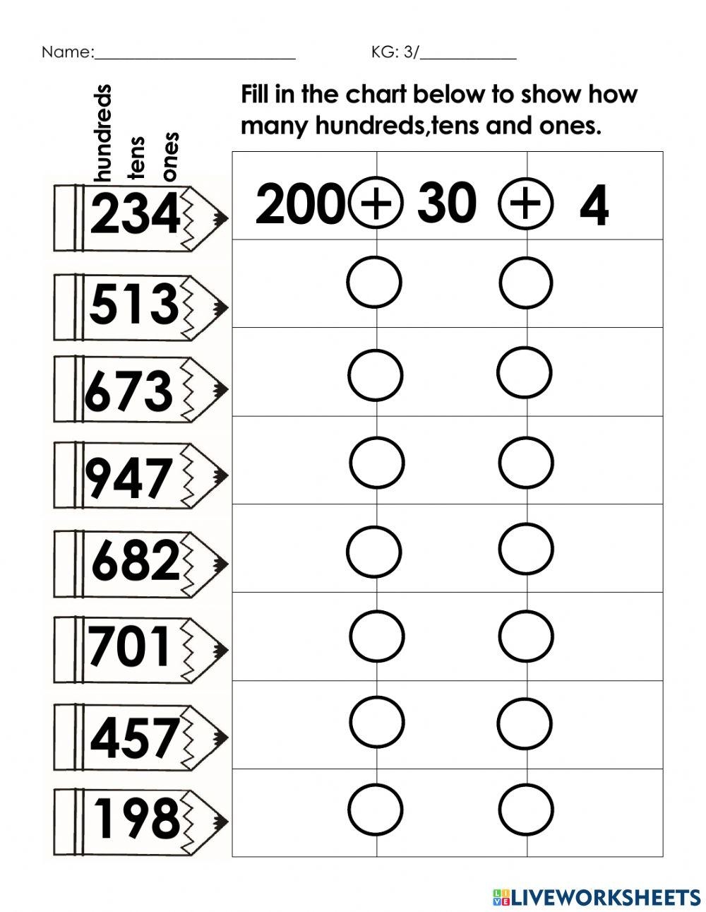 Expanded Form 3 Digit Worksheet Live Worksheets Worksheets Library
