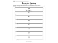Expanding Numbers Worksheet