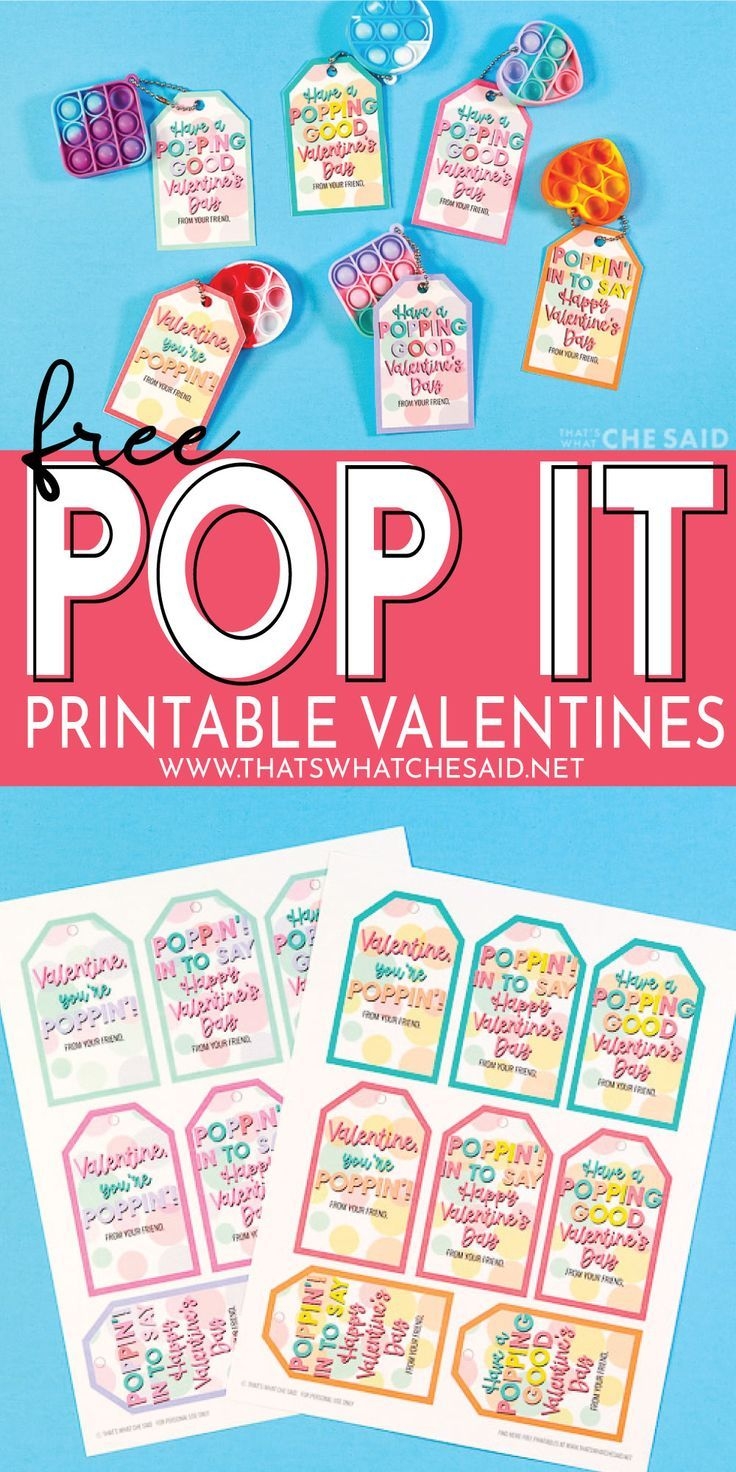 F R E E Pop It Printable Valentine