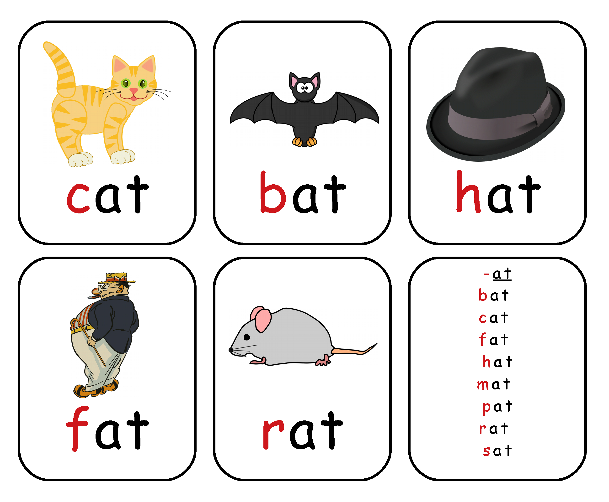 rhyming picture cards free printable