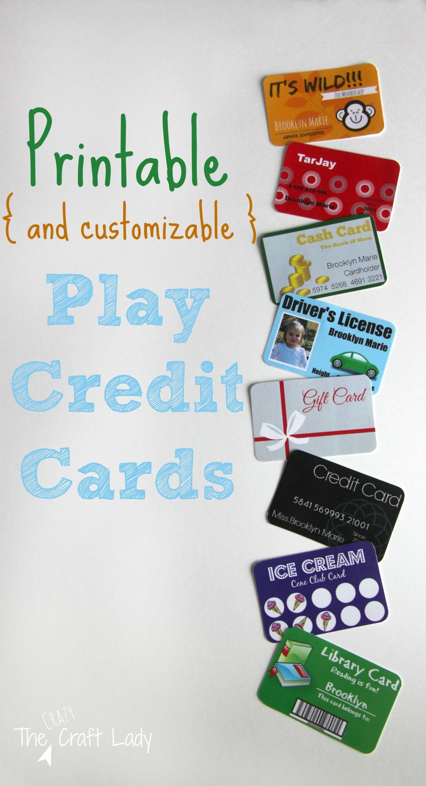 Fake Play Credit Card Printable Template Rhonda A Denny