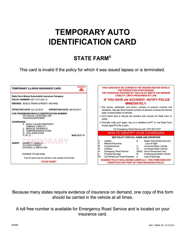 printable fillable blank fake state farm insurance card template