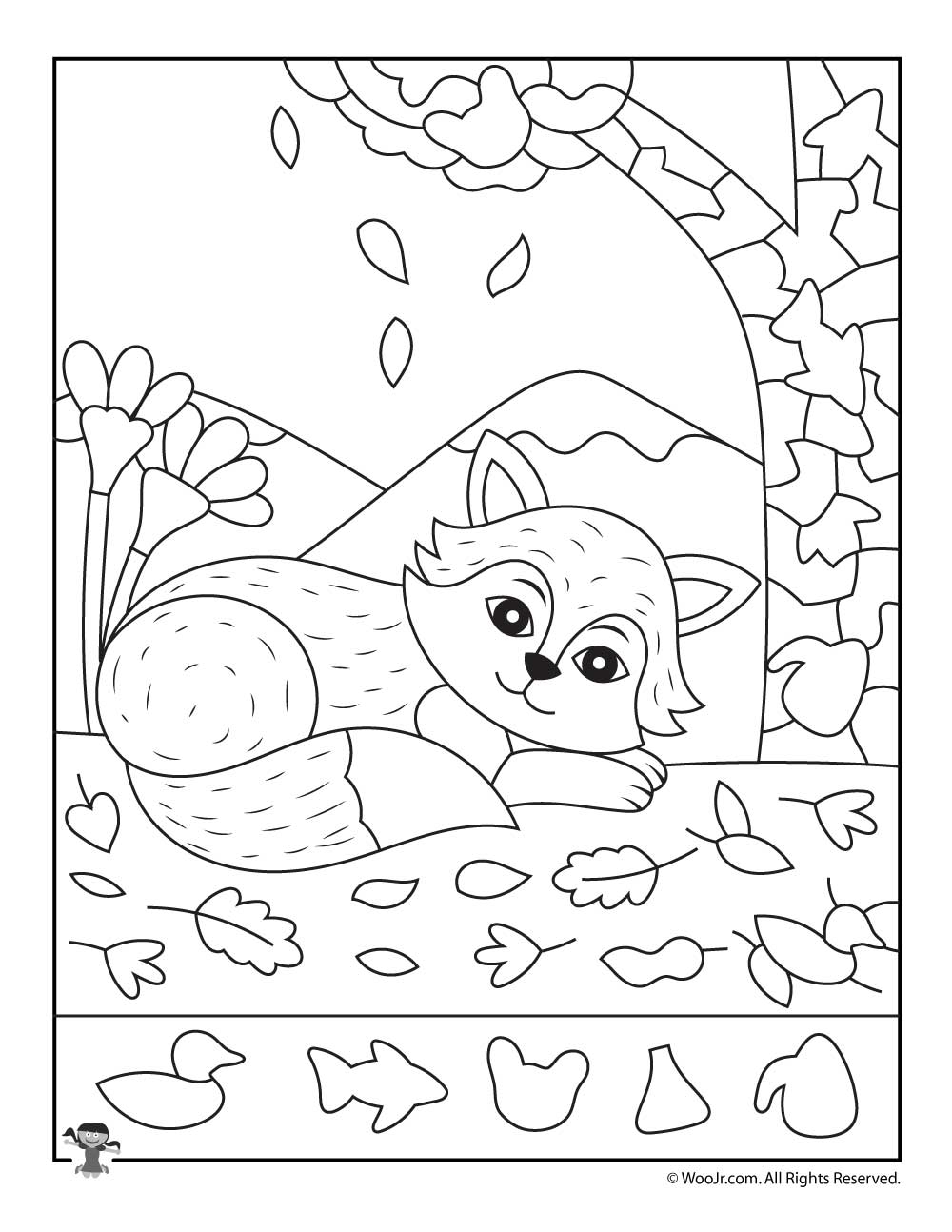 Fall Fox Hidden Picture Page Woo Jr Kids Activities