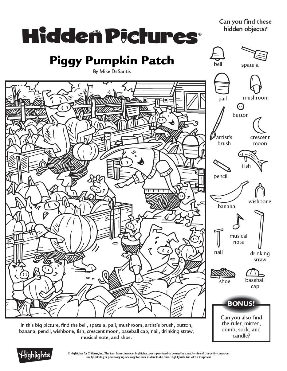 Fall Hidden Pictures Printables Printable Sight Words List