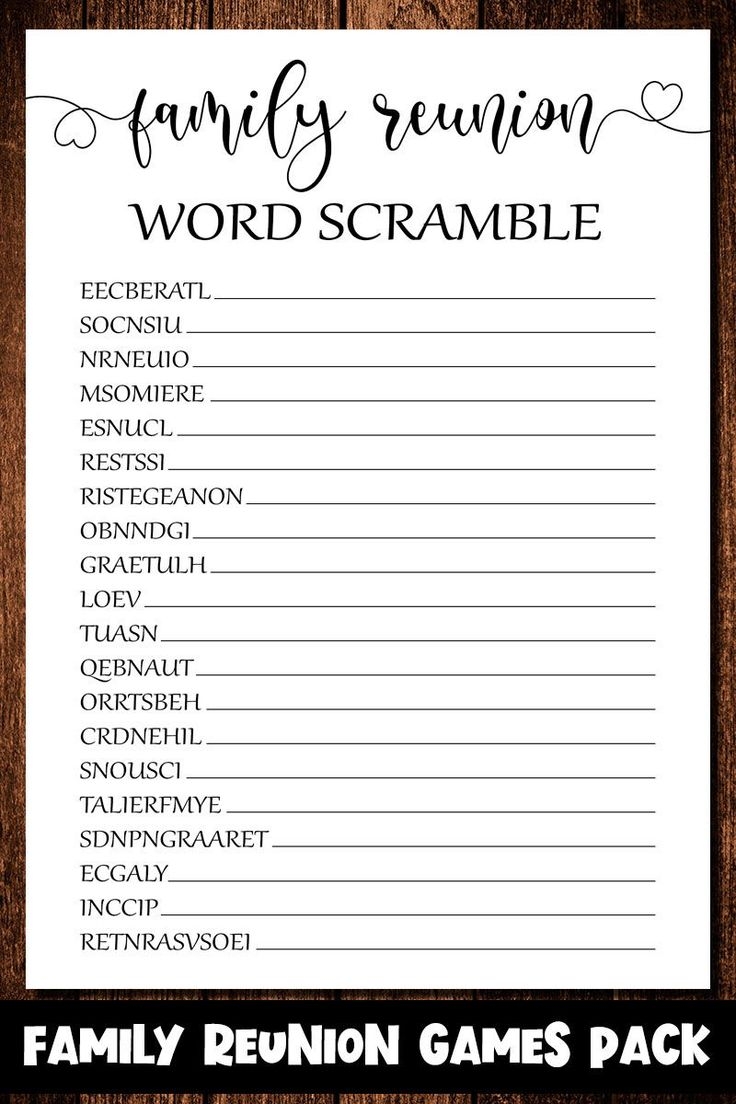 free printable black family reunion games