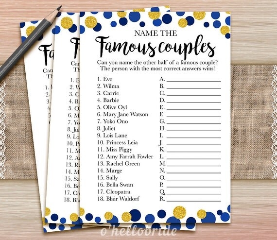 free printable couples bridal shower games