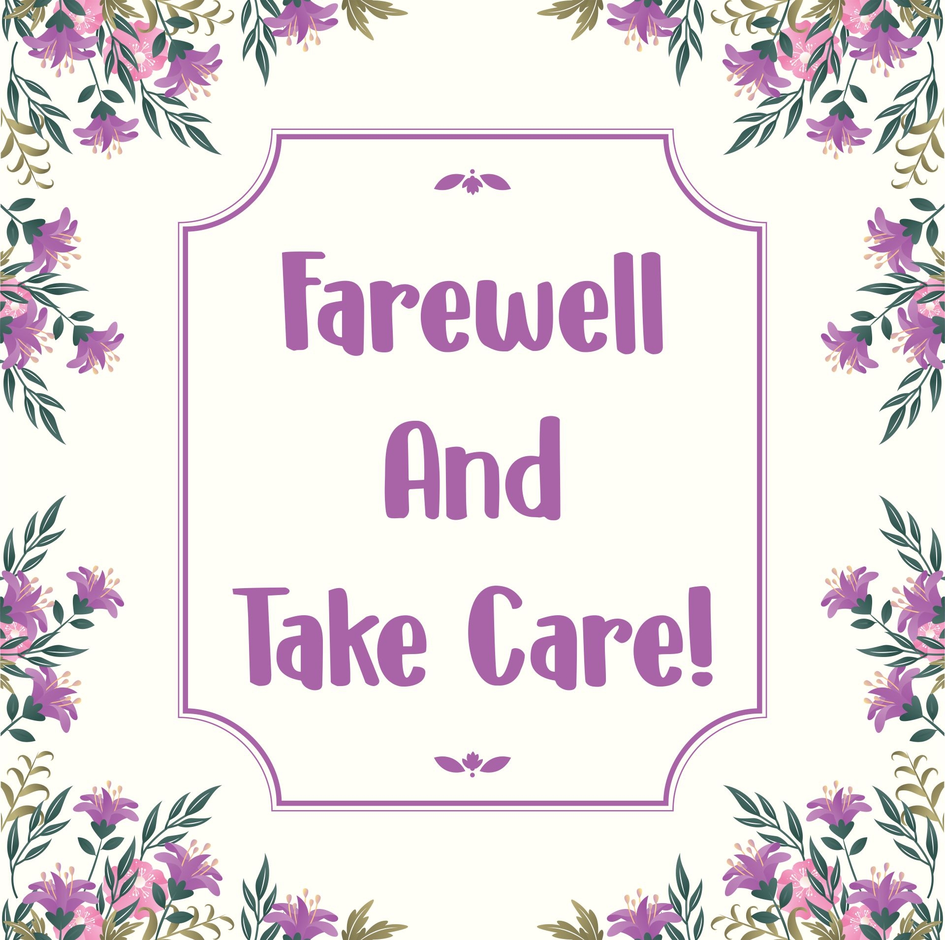 Farewell Printable Card