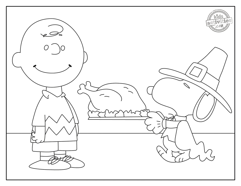 Festive Charlie Brown Thanksgiving Coloring Pages Kids Activities Blog