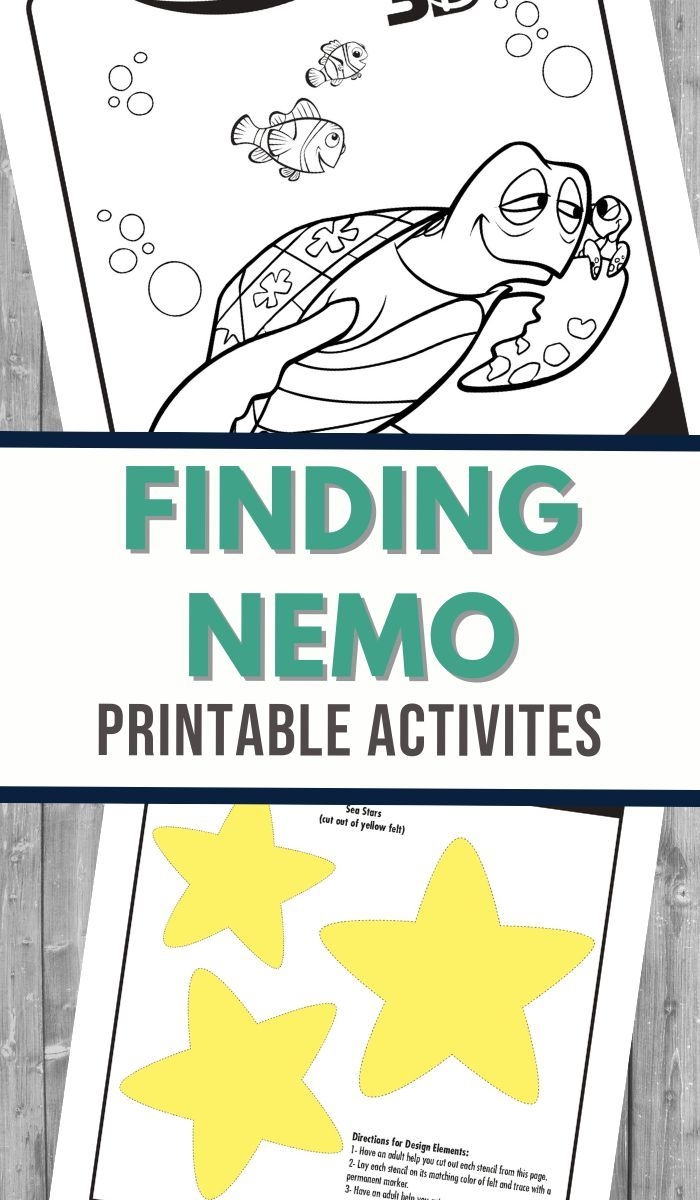 Finding Nemo Printable Activities In 2024 Nemo Crafts For Kids 