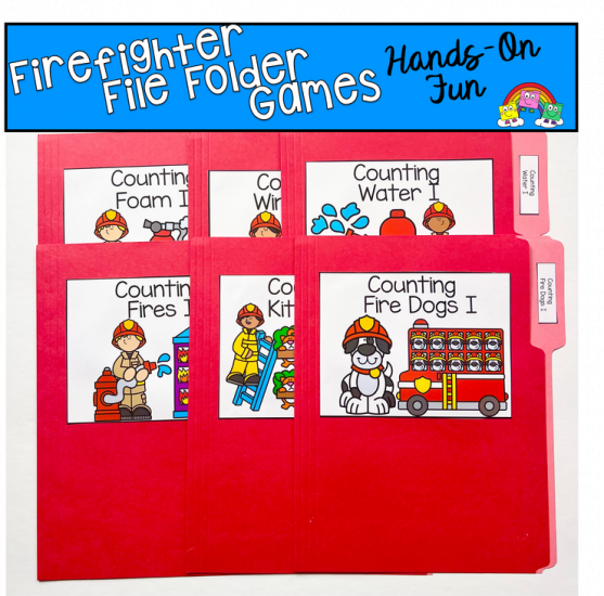 Firefighter Counting File Folder Games 4 50 File Folder Heaven 
