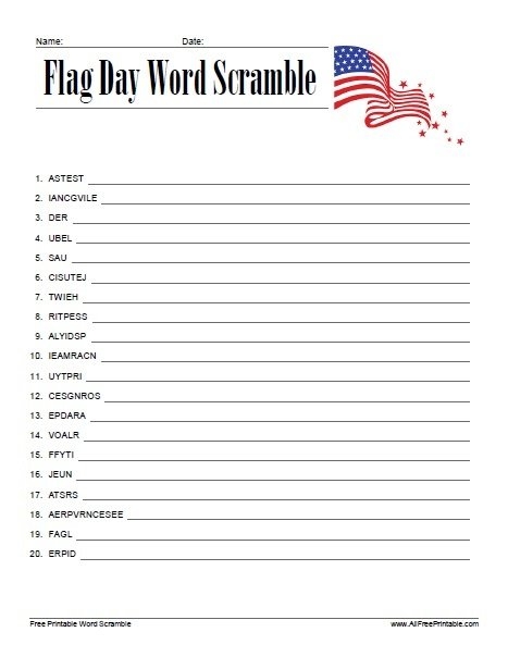 Flag Day Activities Free Printable
