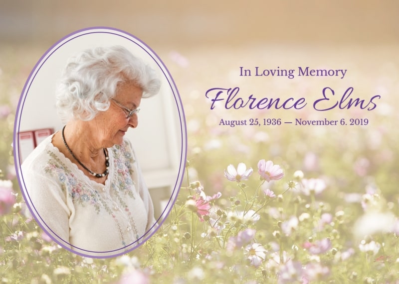 Floral Loving Memory Card Template MyCreativeShop