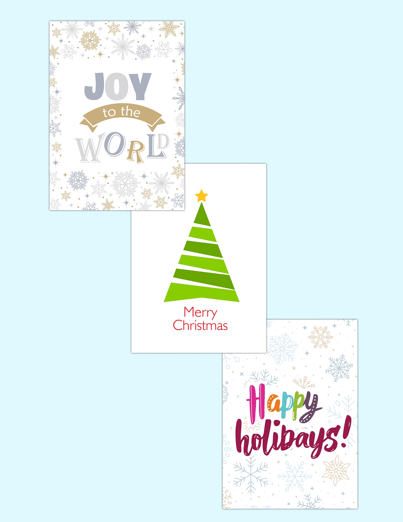 Folding Free Printable Christmas Cards PDF Downloads 