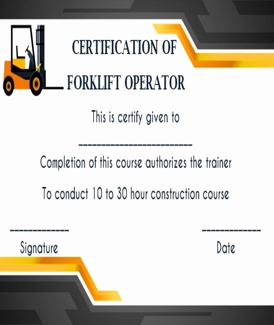 Forklift Certification Card Template Content Calendar Template