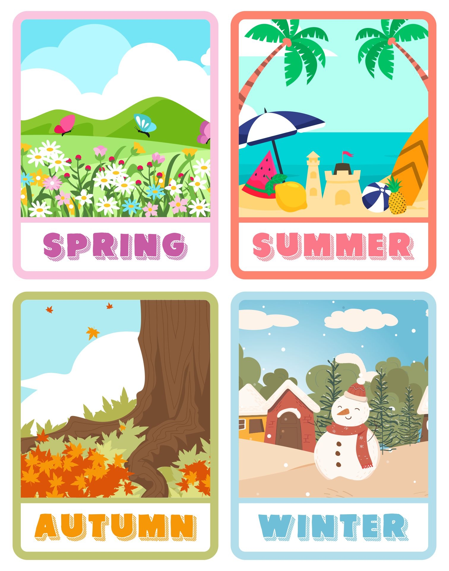Four Seasons Preschool 10 Free PDF Printables Printablee