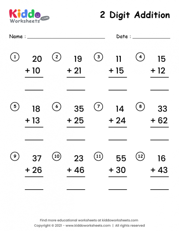 Free 2 Digit Addition Worksheet For Grade 2 Download Free 2 Digit 