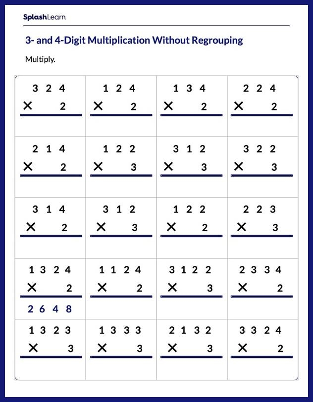 Free 4 Digit Multiplication Worksheet Pdf Download Free 4 Digit 