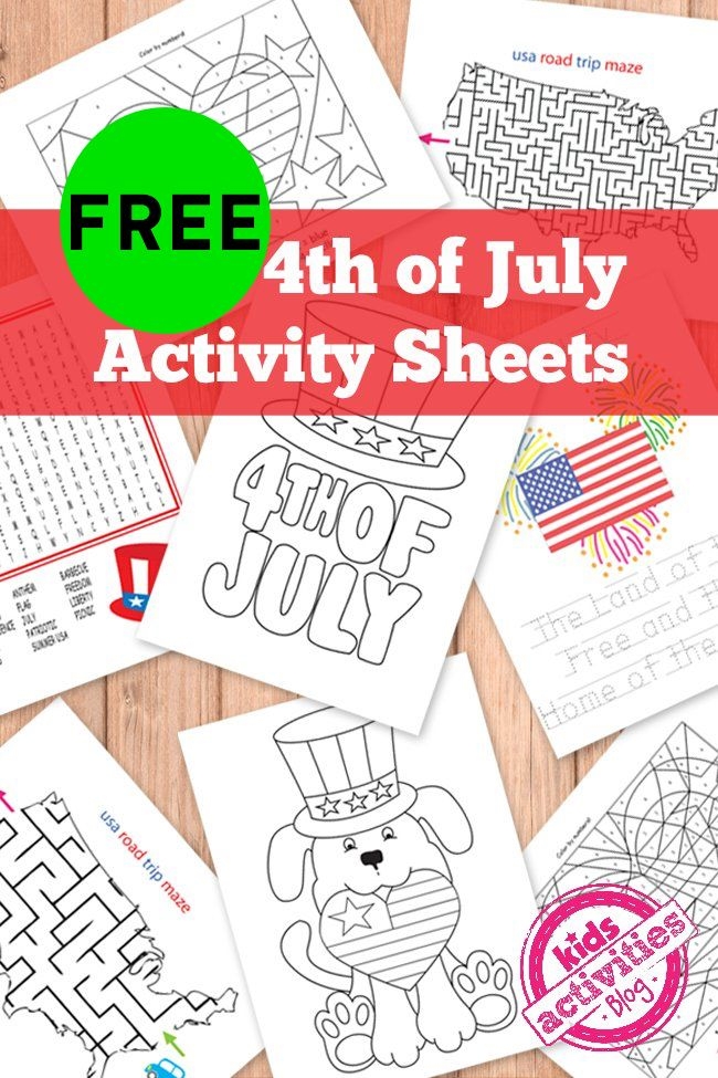 FREE 4th Of July Kids Activity Printables 