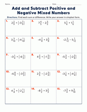 Free Add And Subtract Negative Numbers Worksheet Download Free Add And 