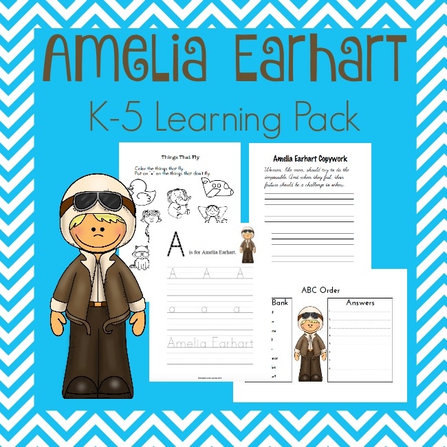 FREE Amelia Earhart Printable For K 5 The Homeschool Village